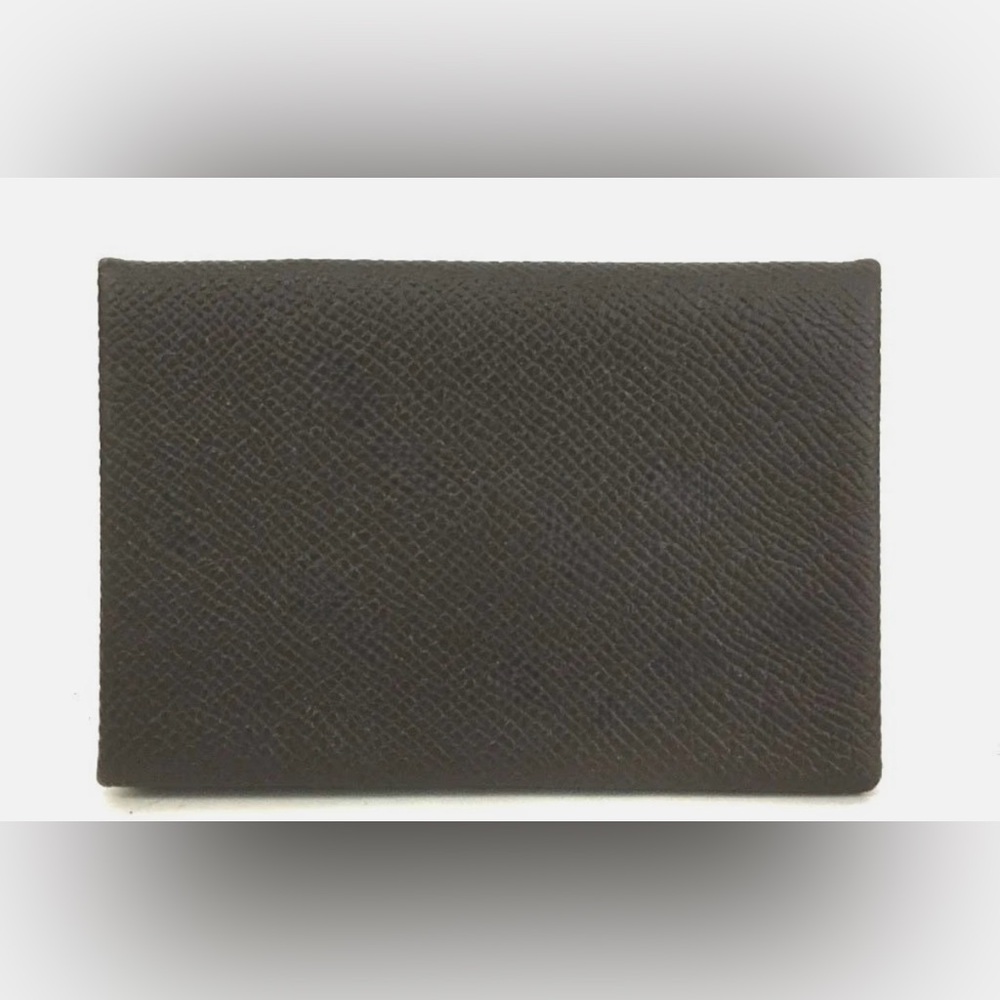 ❌SOLD❌ Hermes Dark Brown Epsom Leather Calvi Card Case - Picture 1 of 6